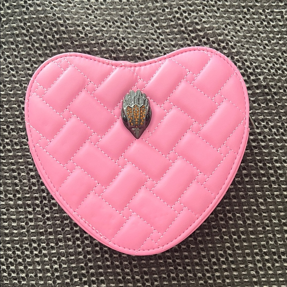 Pink Quilted Heart Crossbody Bag